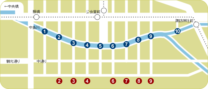 中島川周辺マップ